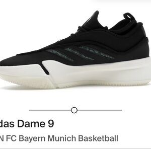 Adidas Dame 9 Black and White Athletic Shoes